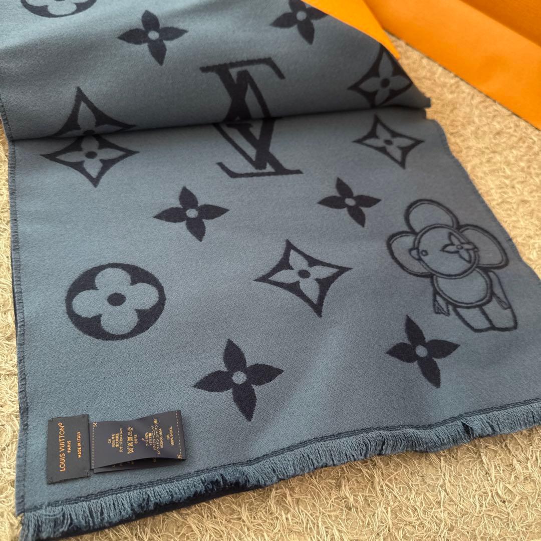 LOUIS VUITTON ウール マフラー モノグラム