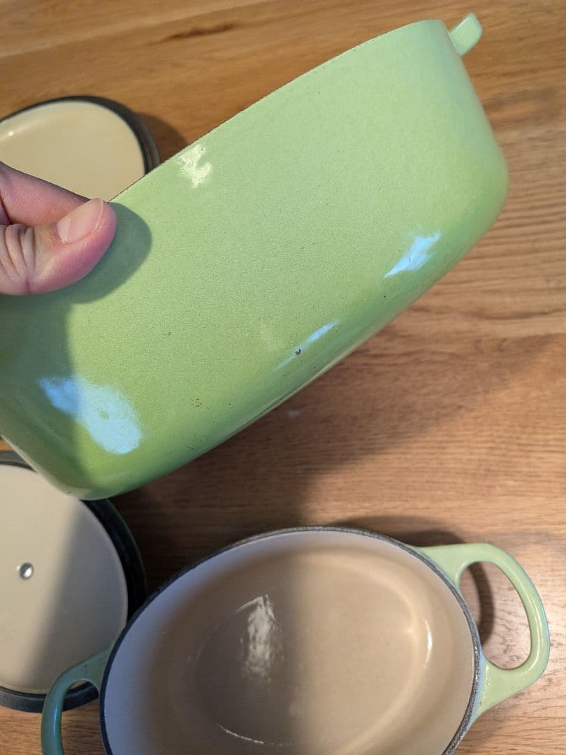 LE CREUSET ホーロー鍋セット グリーン 大小