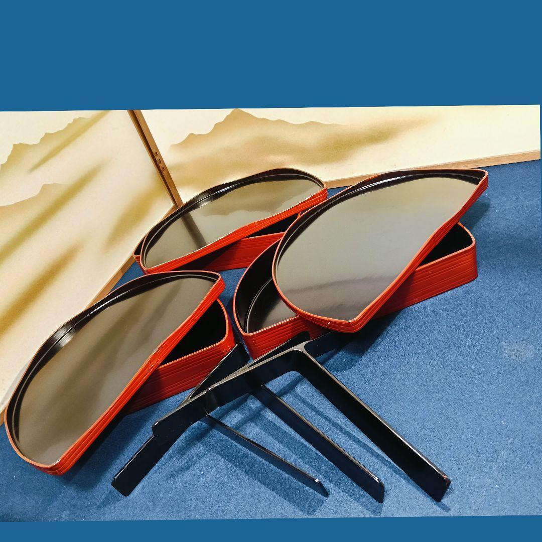 AK13 輪島塗 半月弁当 へぎ目 刷毛目弁当 三客 懐石会席弁当