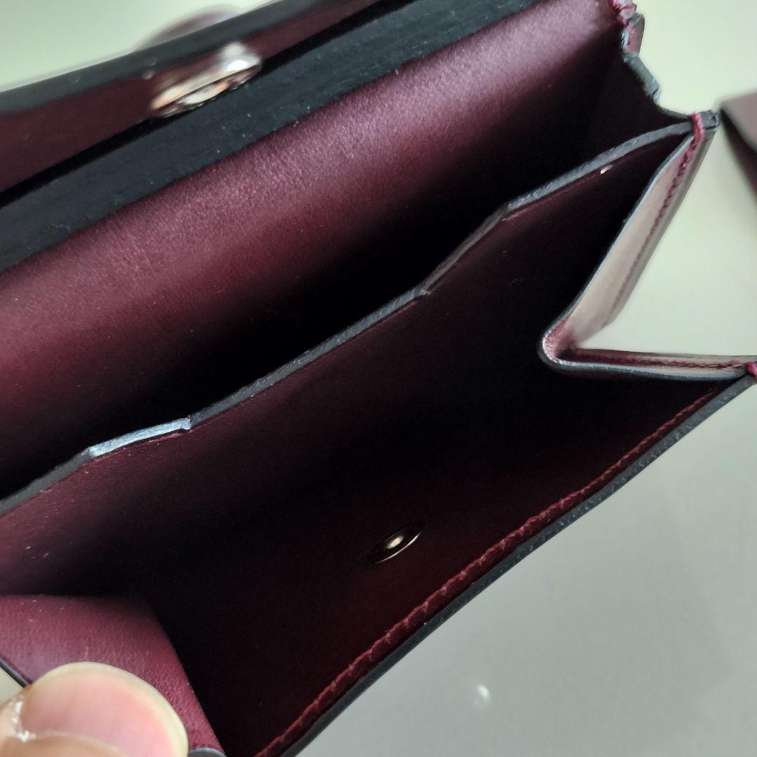 万双 定価17600円 厚コバ コンパクト財布 レザー ウォレット