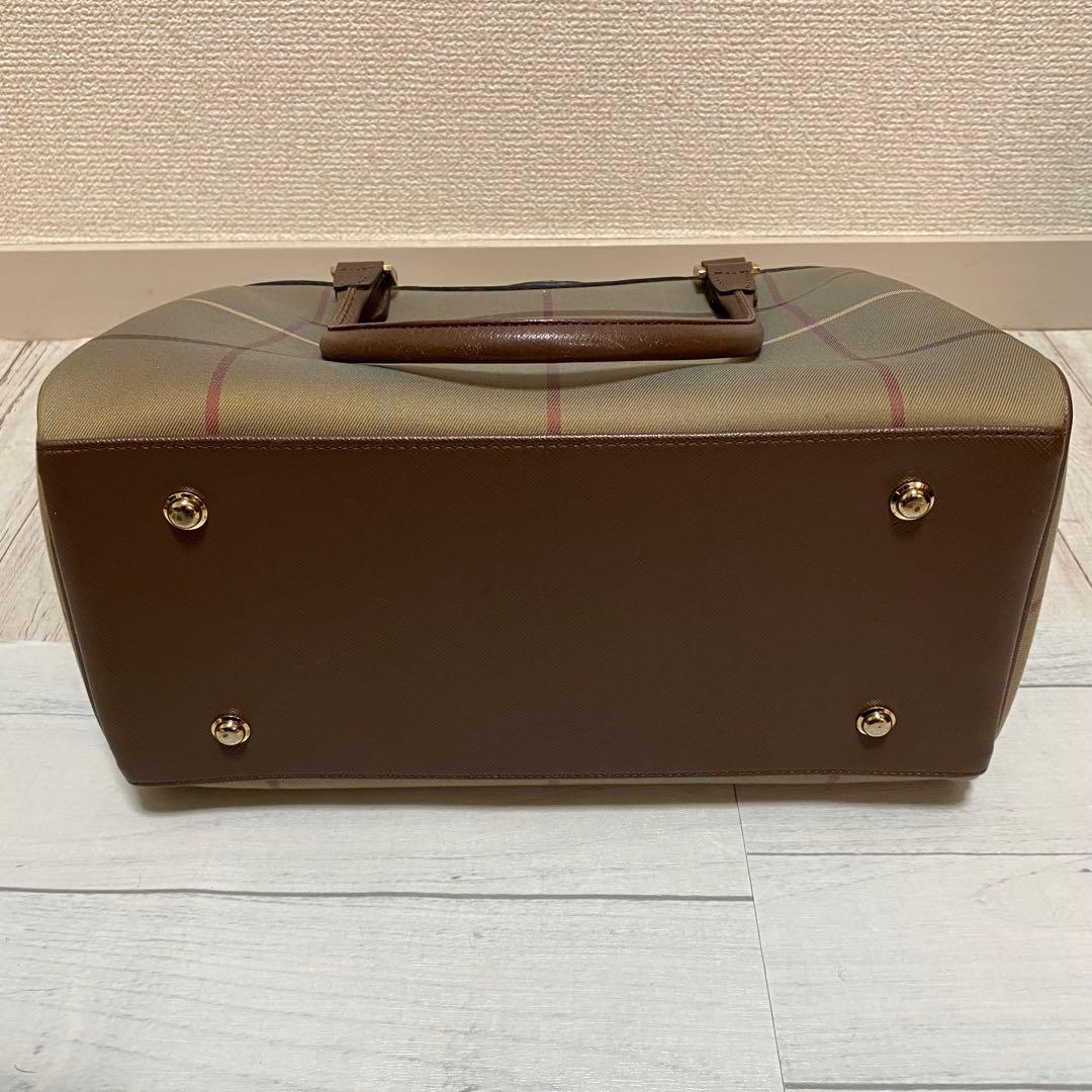 バーバリーズ Burberrys90s ノバチェックPVC×レザーボストンバッグ