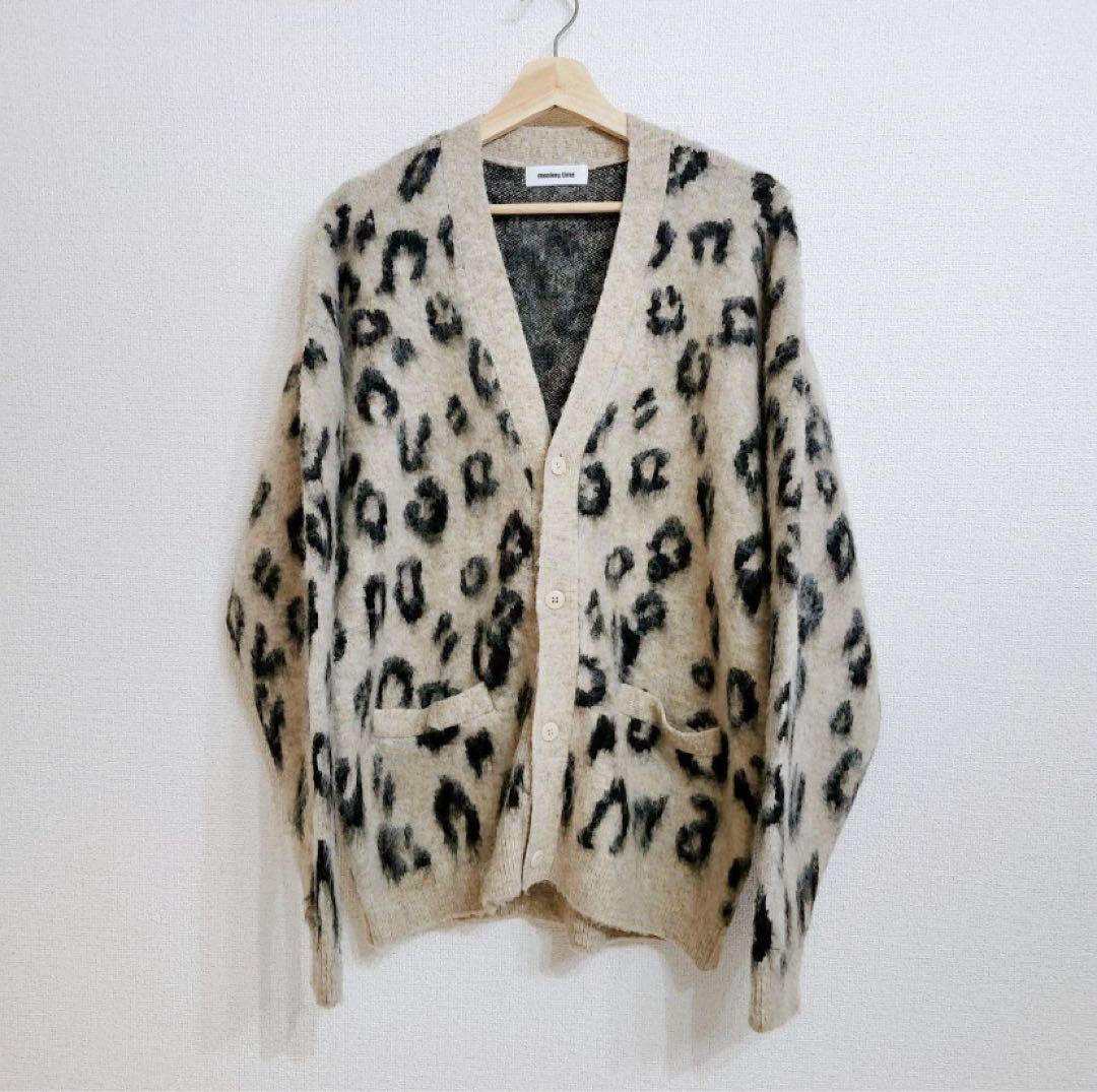 monkey time レオパード ブラッシュド モヘヤ カーディガン モヘア
