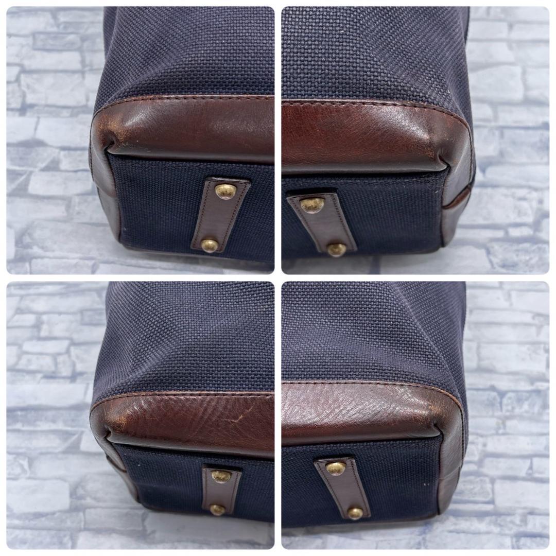 土屋鞄 キャンバス レザートートバッグ ショルダー可能 A4 PC収納可能