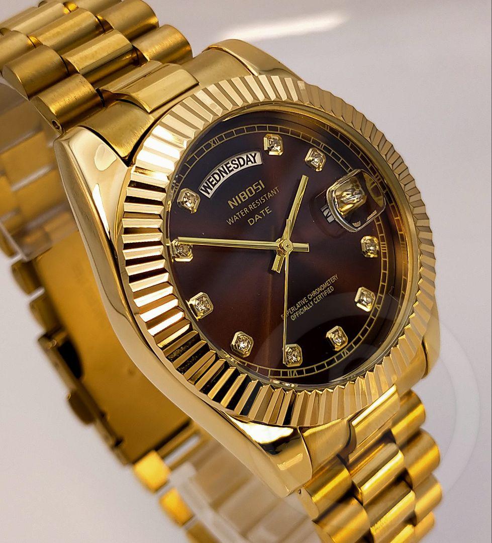 専用ご予約品【ディープブラウン文字盤/新品】デイデイト機能 10P