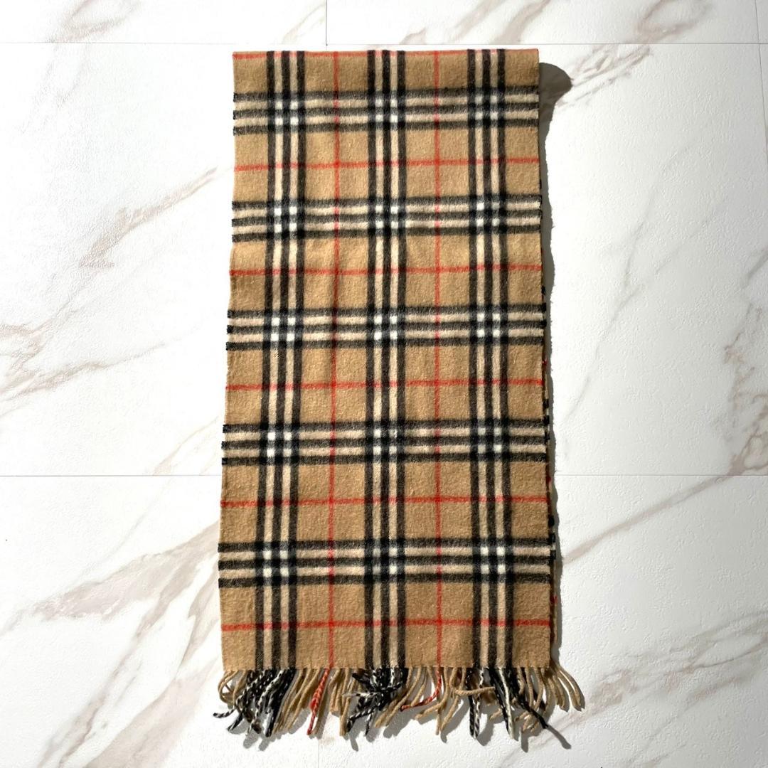 極美品✨バーバリー マフラー ノバチェック カシミヤ100％ 英国製 ベージュ