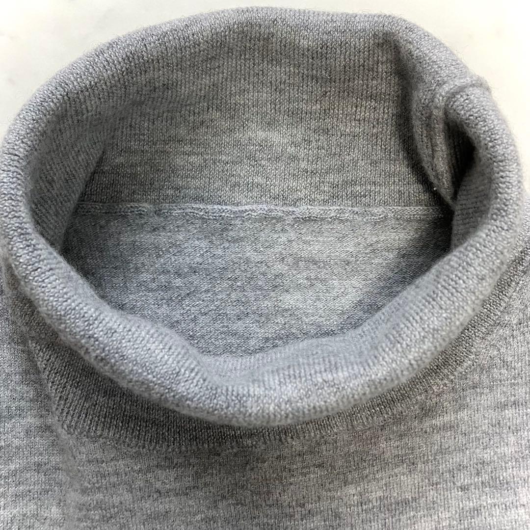 美品 ウィムガゼット ウールカシミヤ ハイネックニット チュニック丈 グレー