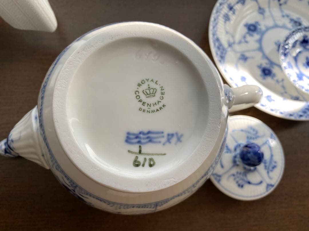 ロイヤルコペンハーゲンブルーフルーテッドハーフレースSet