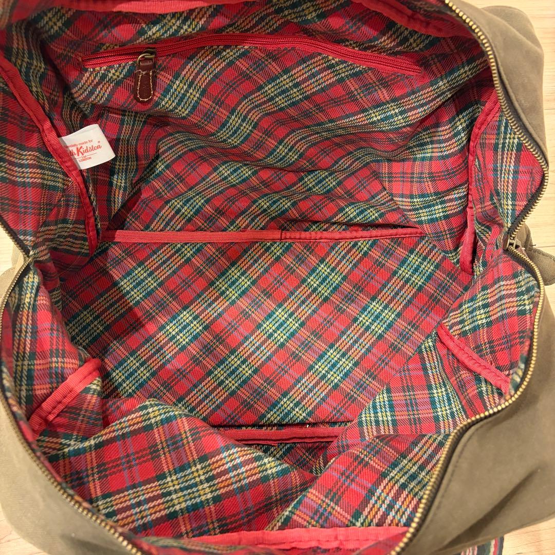 ⭐️キャスキッドソン　限定品‼️　キャンバスボストンバッグ　ワッペン　カーキ