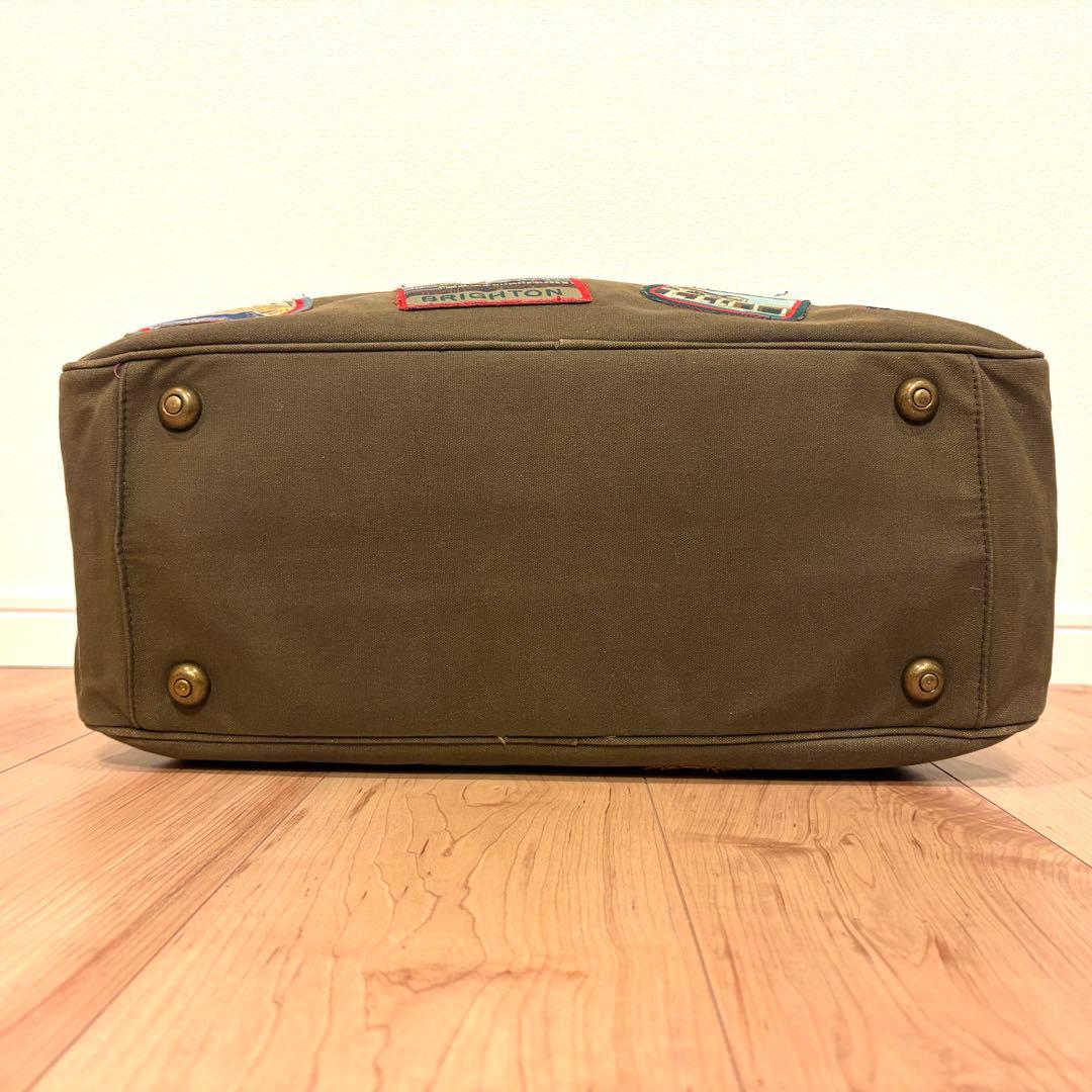 ⭐️キャスキッドソン　限定品‼️　キャンバスボストンバッグ　ワッペン　カーキ