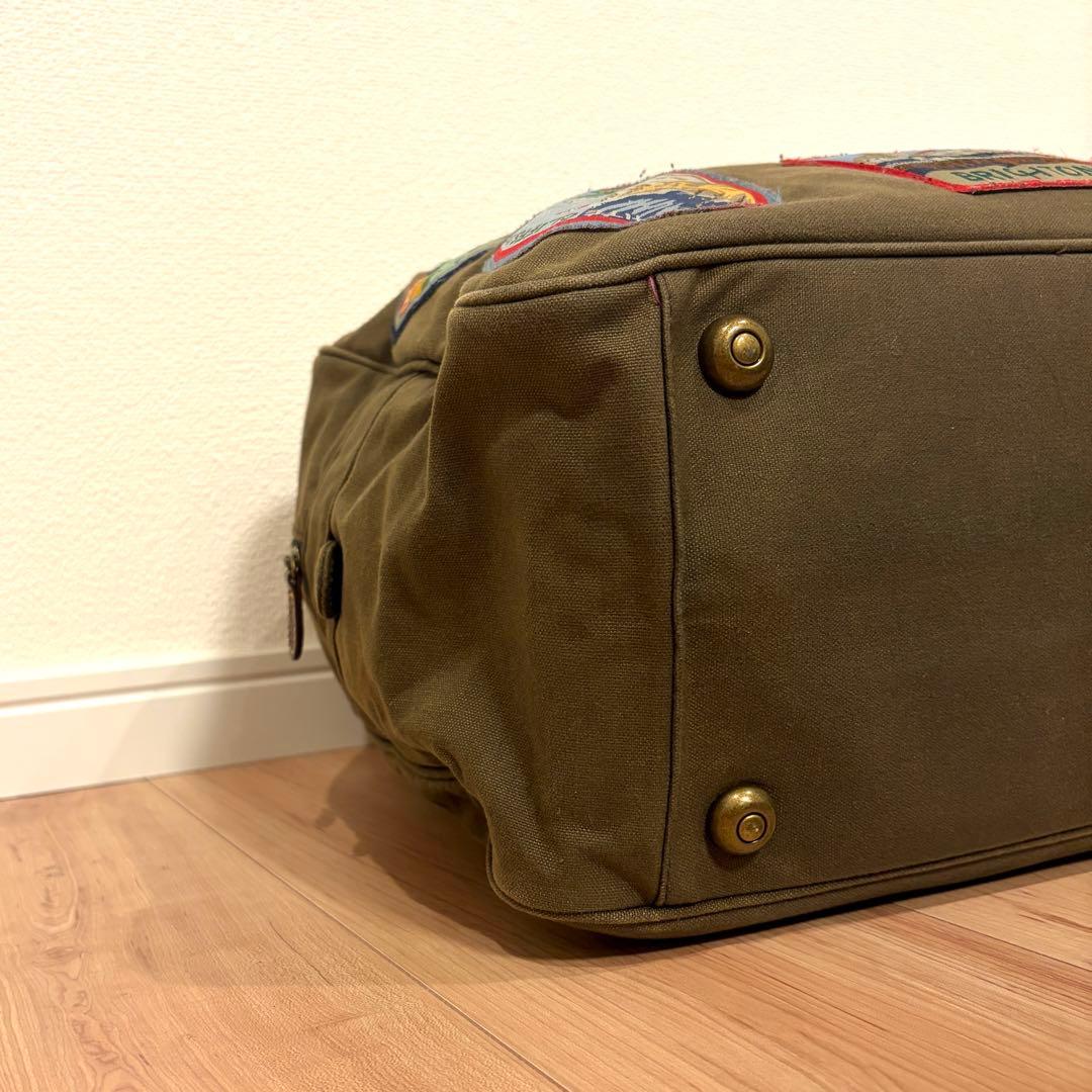 ⭐️キャスキッドソン　限定品‼️　キャンバスボストンバッグ　ワッペン　カーキ