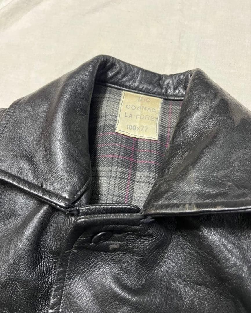 70s〜80sフレンチビンテージ レザーカーコート