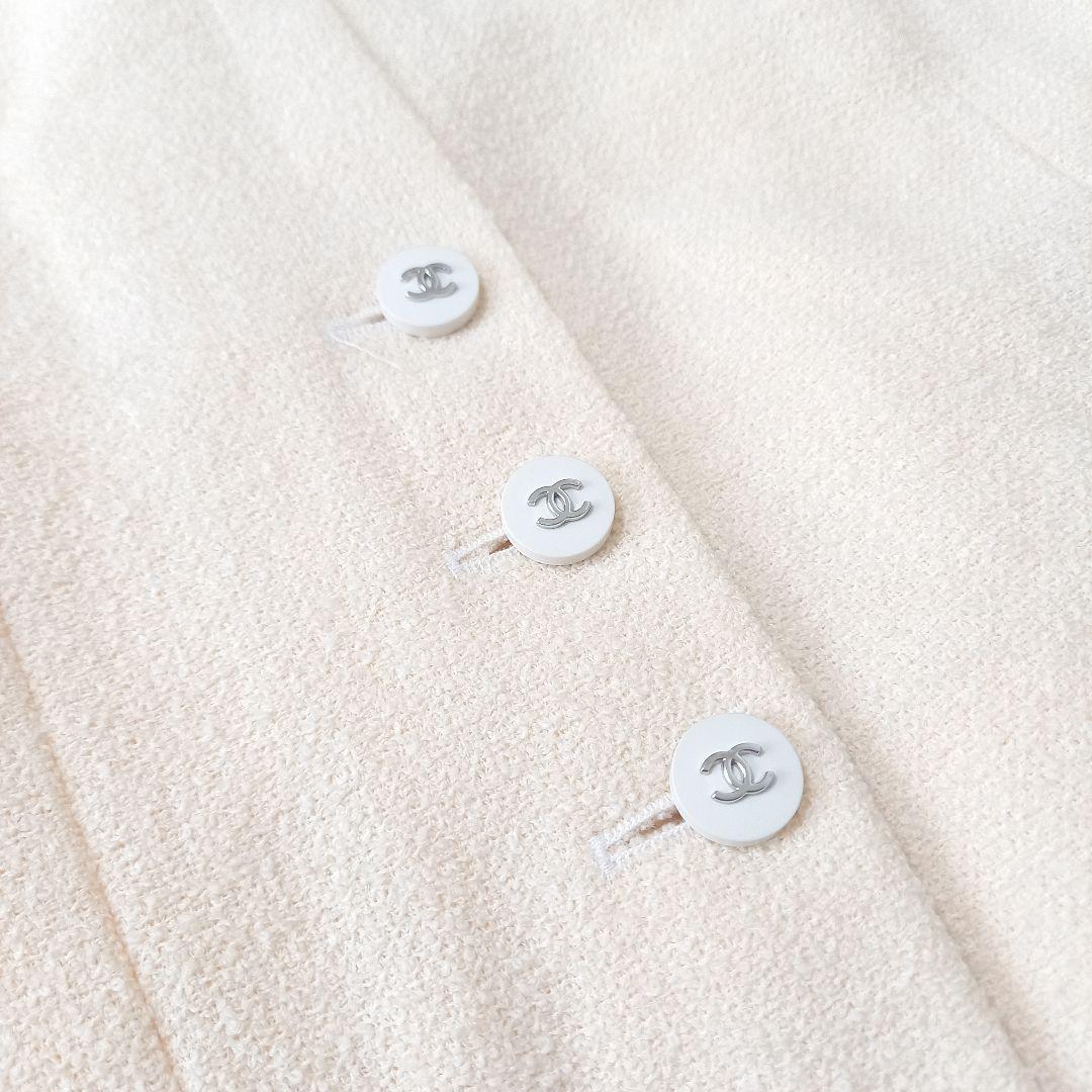 【美品】　CHANEL　シャネル　ココマーク　3連ボタン　ツイードスカート　36