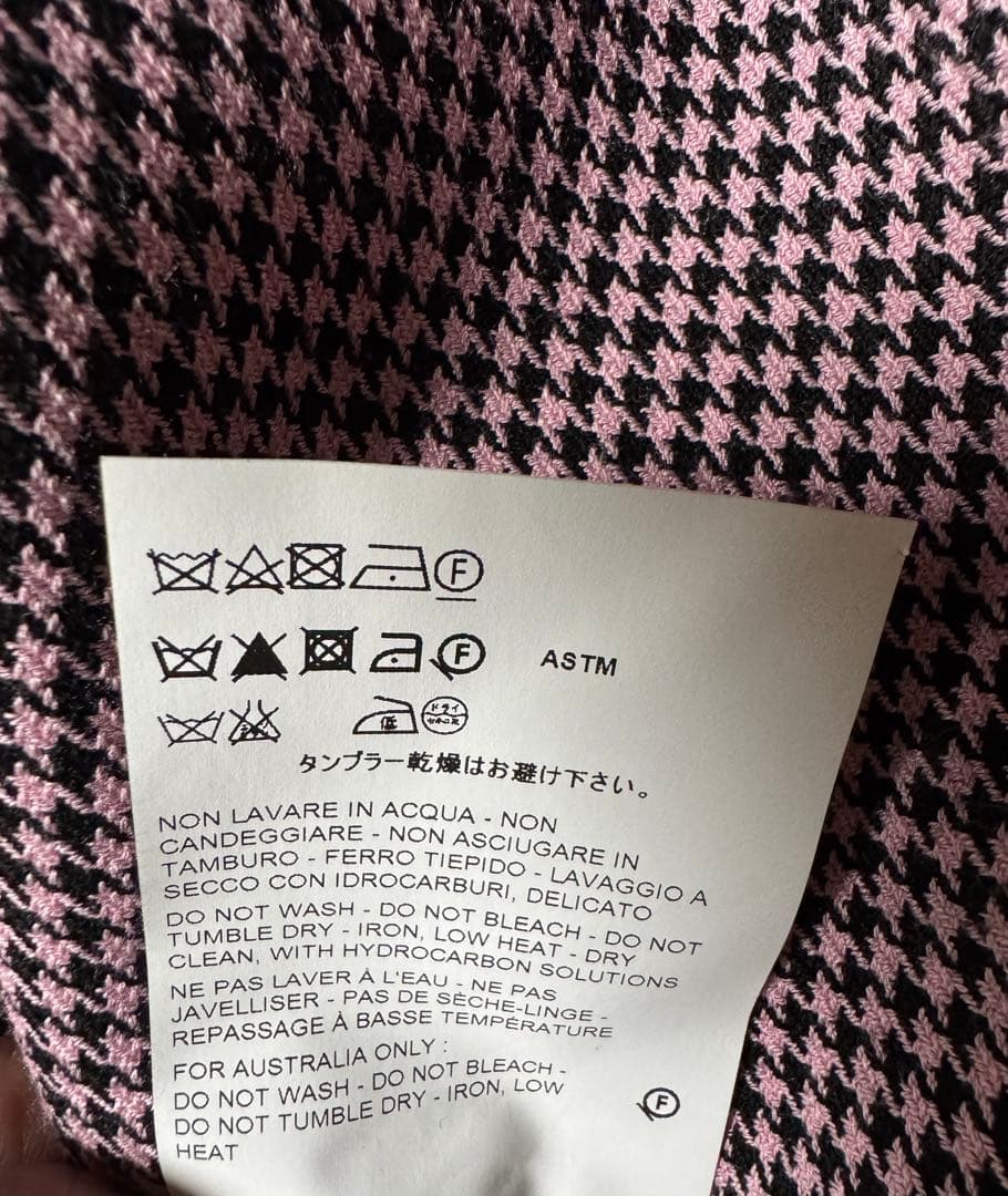 Mulberry マルベリー　ライダースジャケット ピンクの千鳥格子　ウール