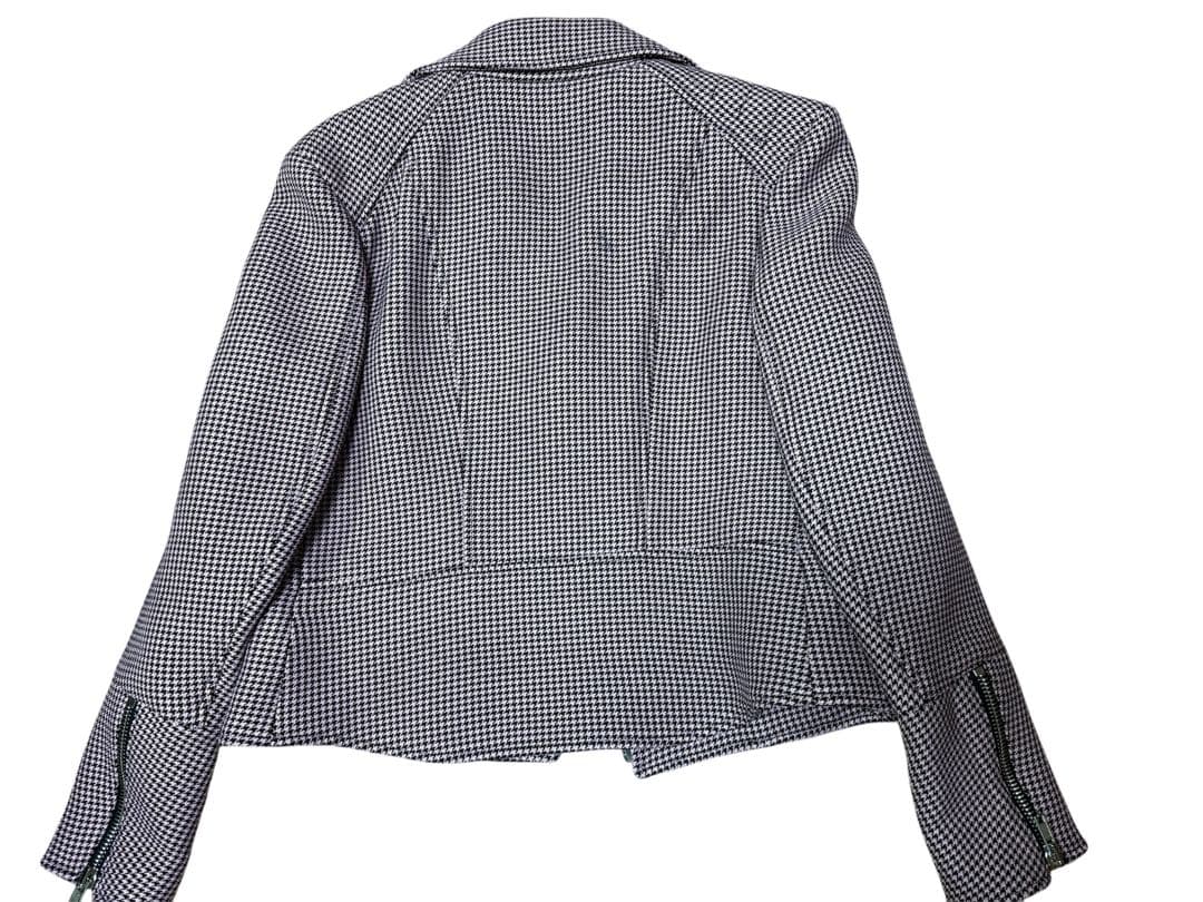 Mulberry マルベリー　ライダースジャケット ピンクの千鳥格子　ウール