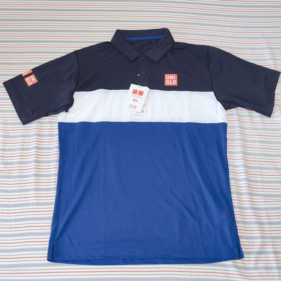 ユニクロ 錦織圭 2015全仏ゲームポロ プラクティスシャツ L