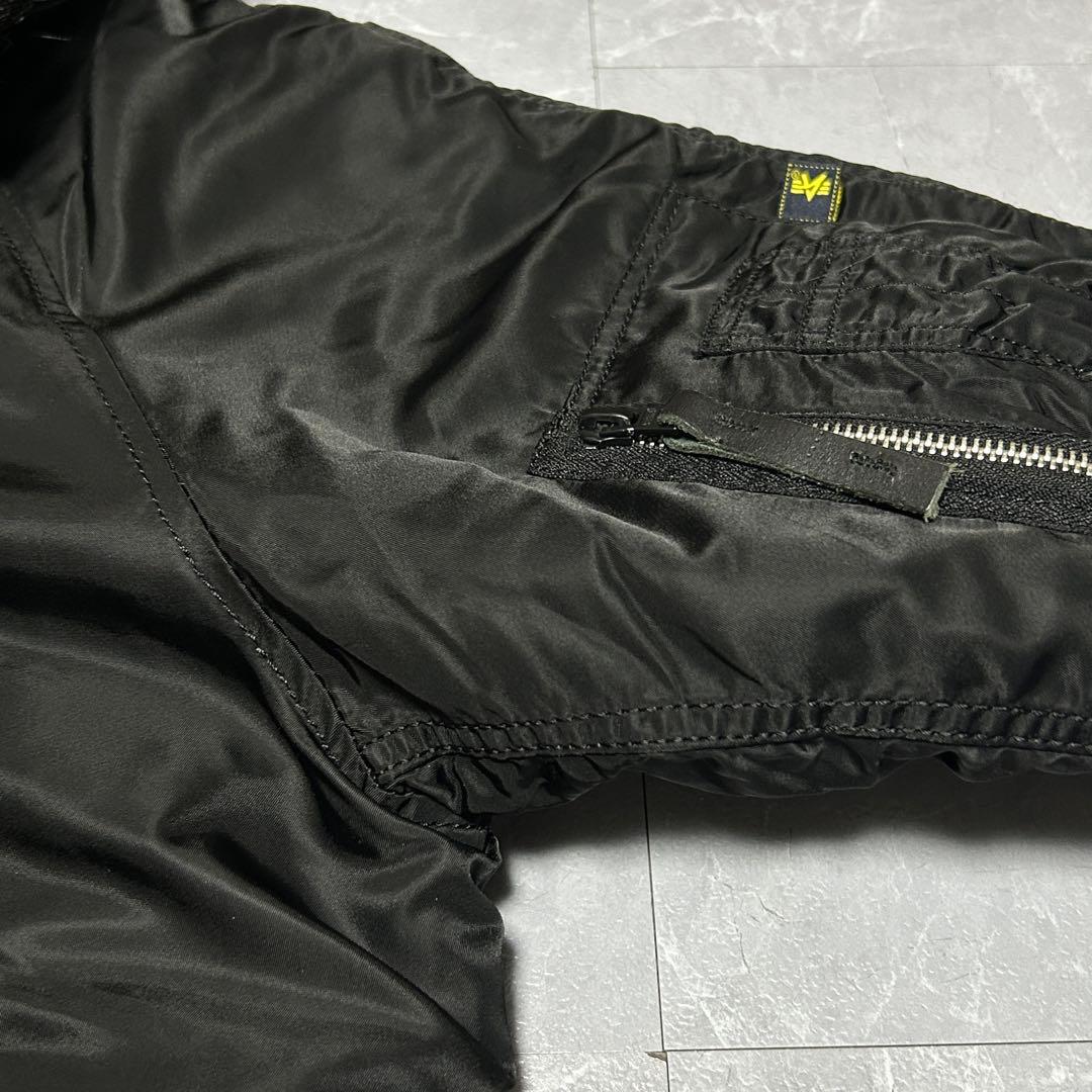 ☆極美品☆【ALPHA】N-3B フライトジャケット 2Way メンズ ブラック