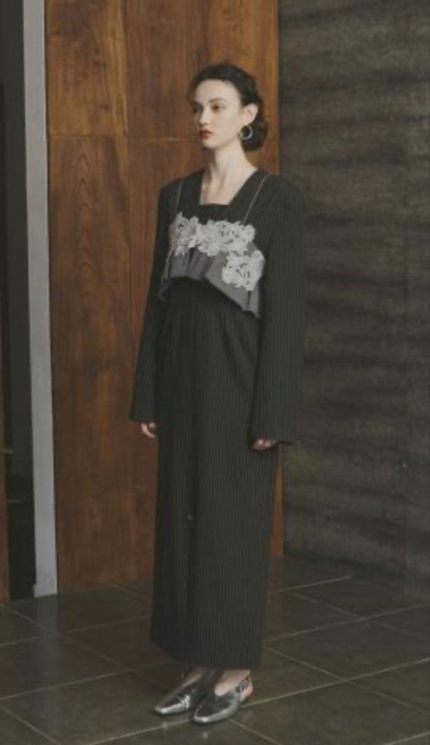 andresd ピンストライプテイラードビスチェドレス