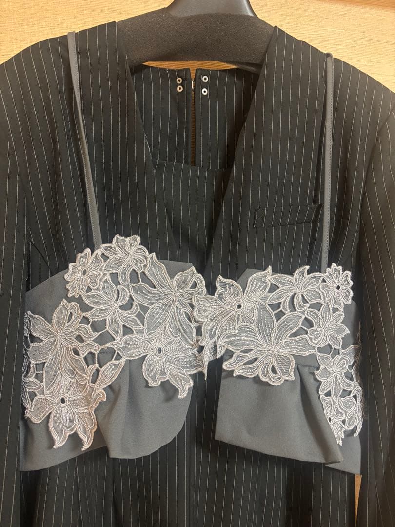 andresd ピンストライプテイラードビスチェドレス