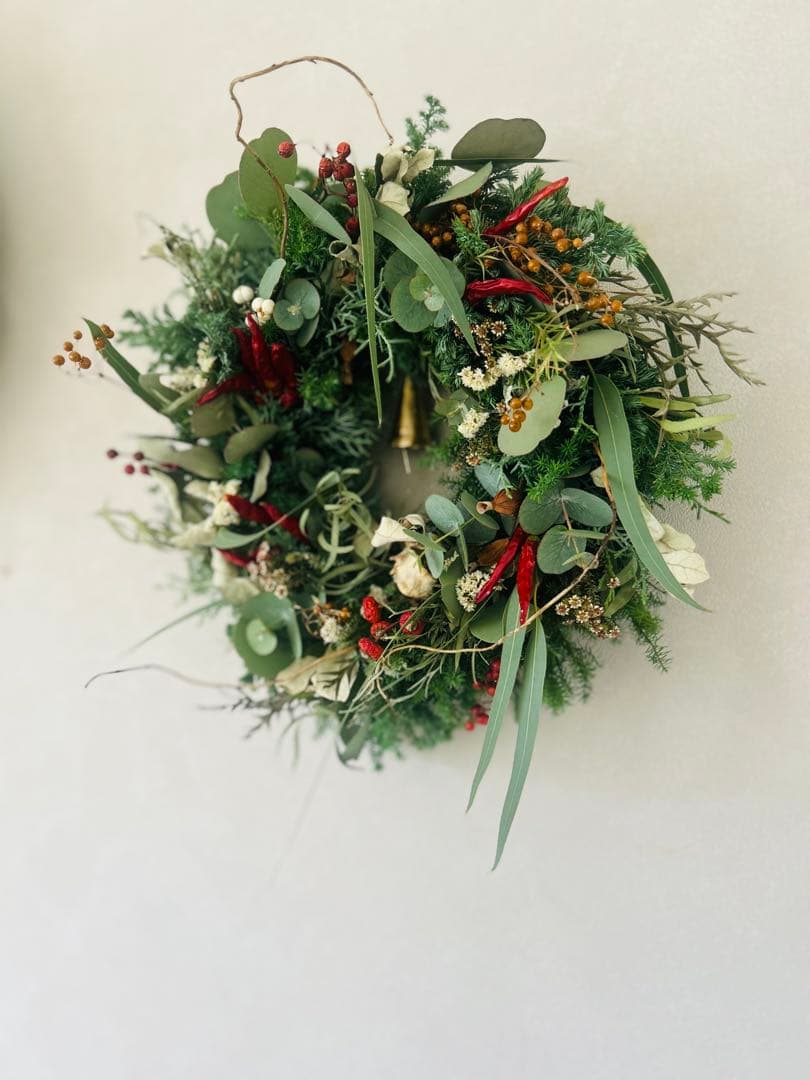 Merry Christmas 2025 静かな森の木の実のリース　　〜38cm