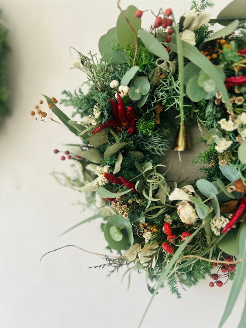 Merry Christmas 2025 静かな森の木の実のリース　　〜38cm