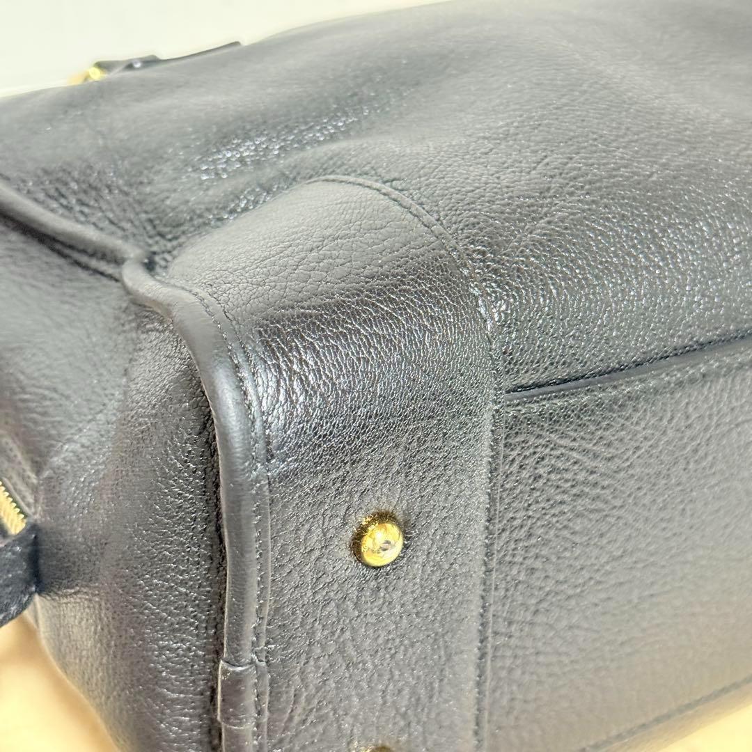 極美品✨LOEWE ロエベ アマソナ 36 ハンドバッグ レザー シボ革　黒