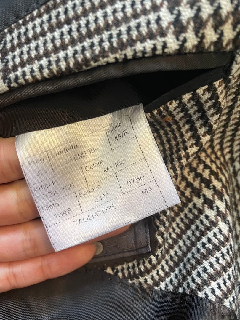 タリアトーレ　チェック柄 ロングコート ブラウン　ハンガー付き