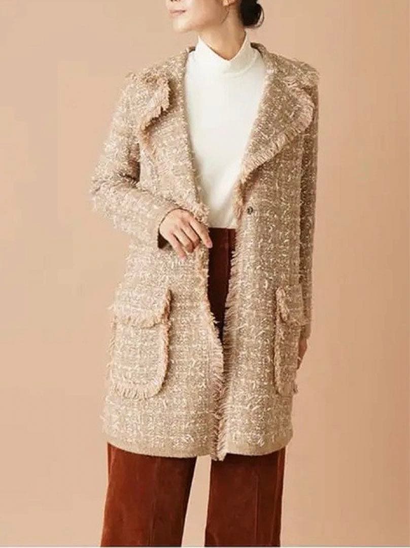 《BRUNO MANETTI -レリアン-》新品 ラメツイードコート 42(L)