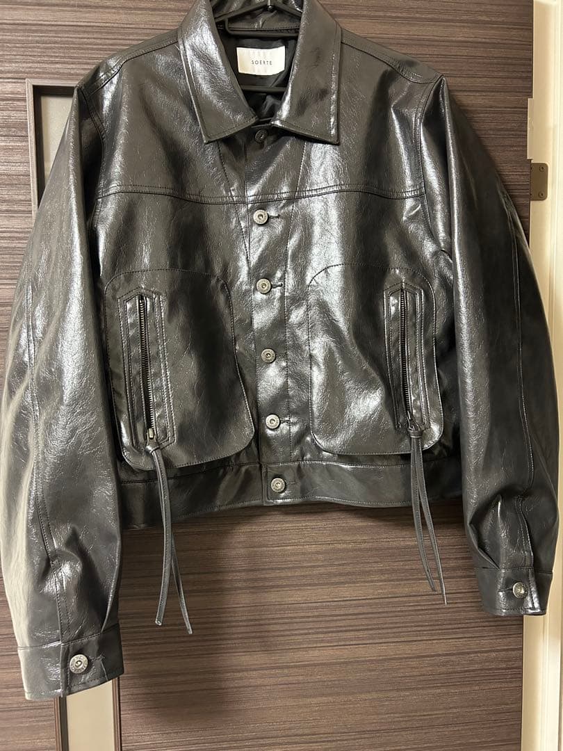 soerte ヴィンテージライクミリタリージャケット(合皮)　ブラック　サイズ1