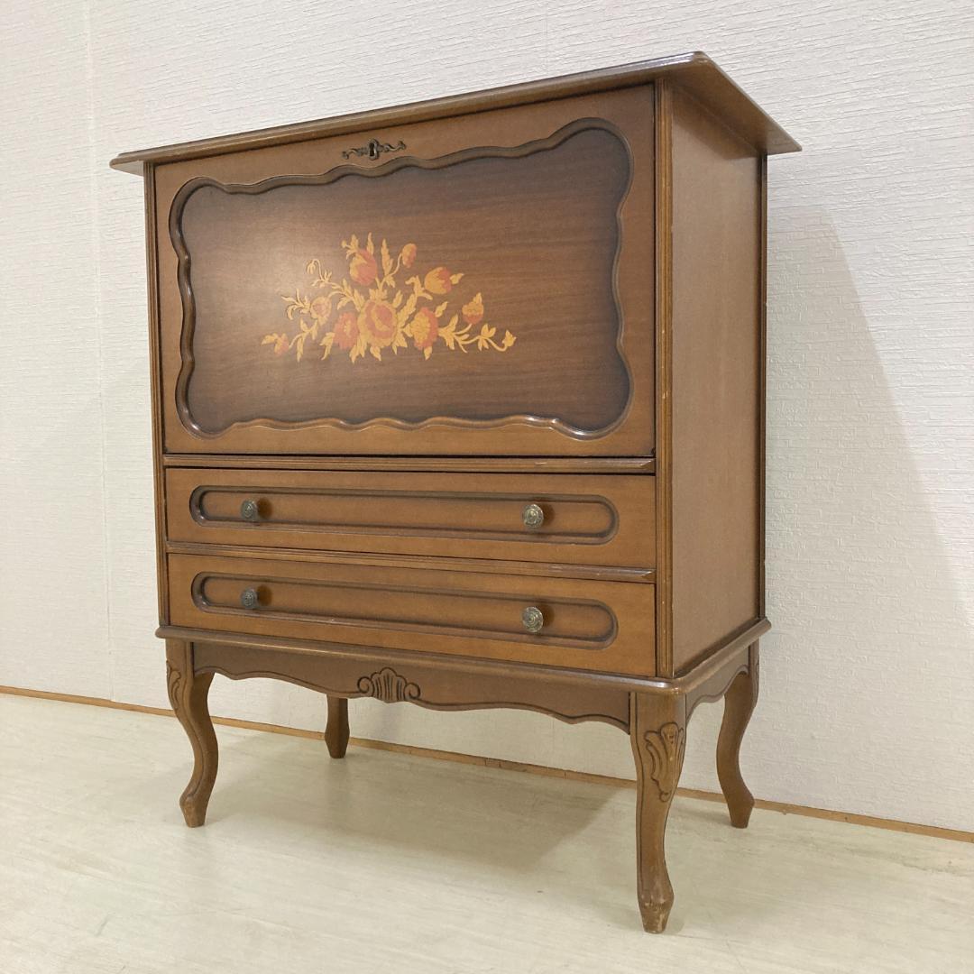 イタリア キャビネット 飾り棚 コンソール チェスト　象嵌細工