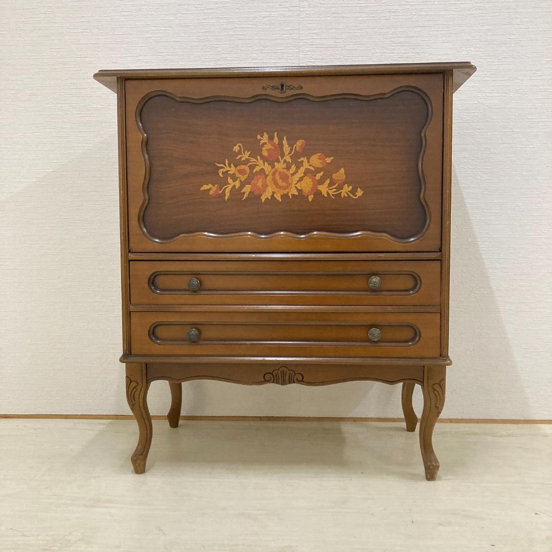 イタリア キャビネット 飾り棚 コンソール チェスト　象嵌細工