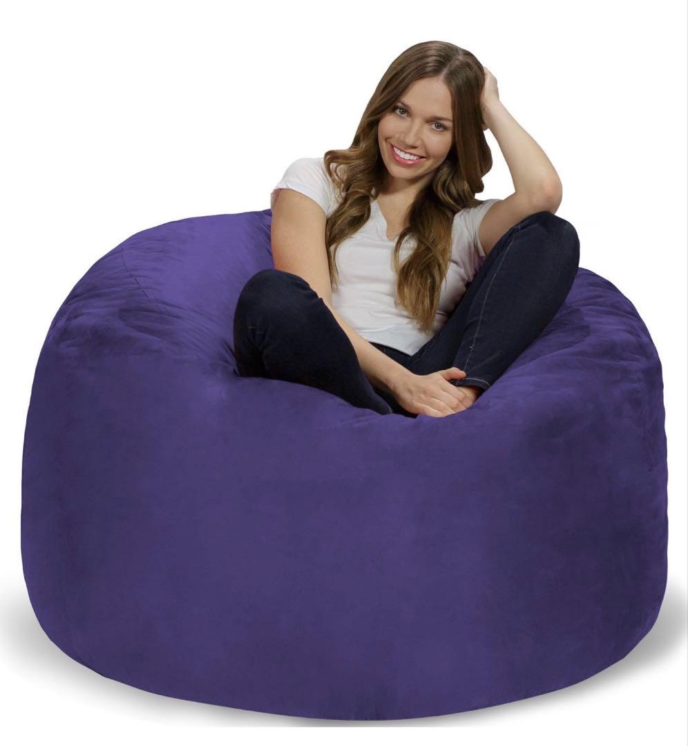 パープル ビーズクッション 大きめ