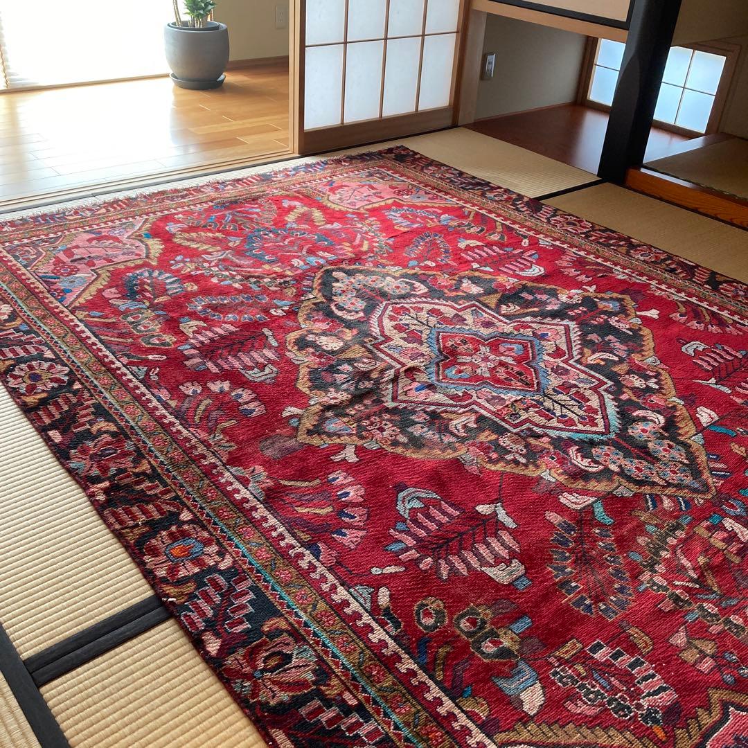 ヴィンテージラグ　トライバルラグ　ハマダン　超大判