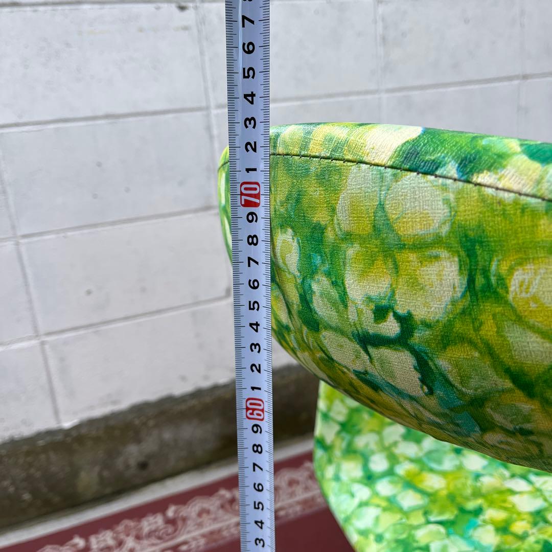 当時物レトロビンテージ品◾️花柄 総柄デザイン チェア 椅子 イス A