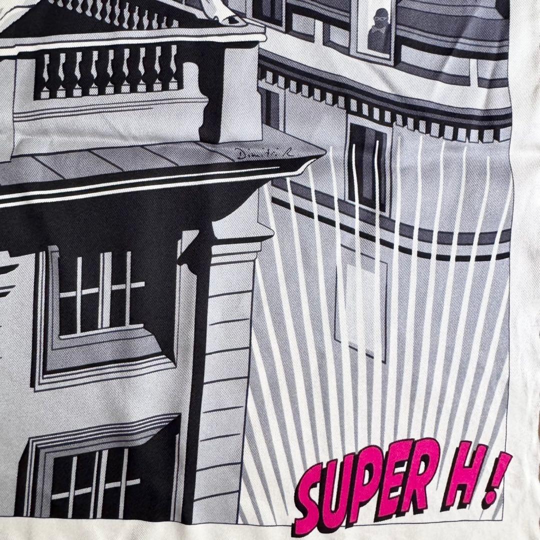 エルメス カレ70 ミッドナイトフォーブル グレー シルク