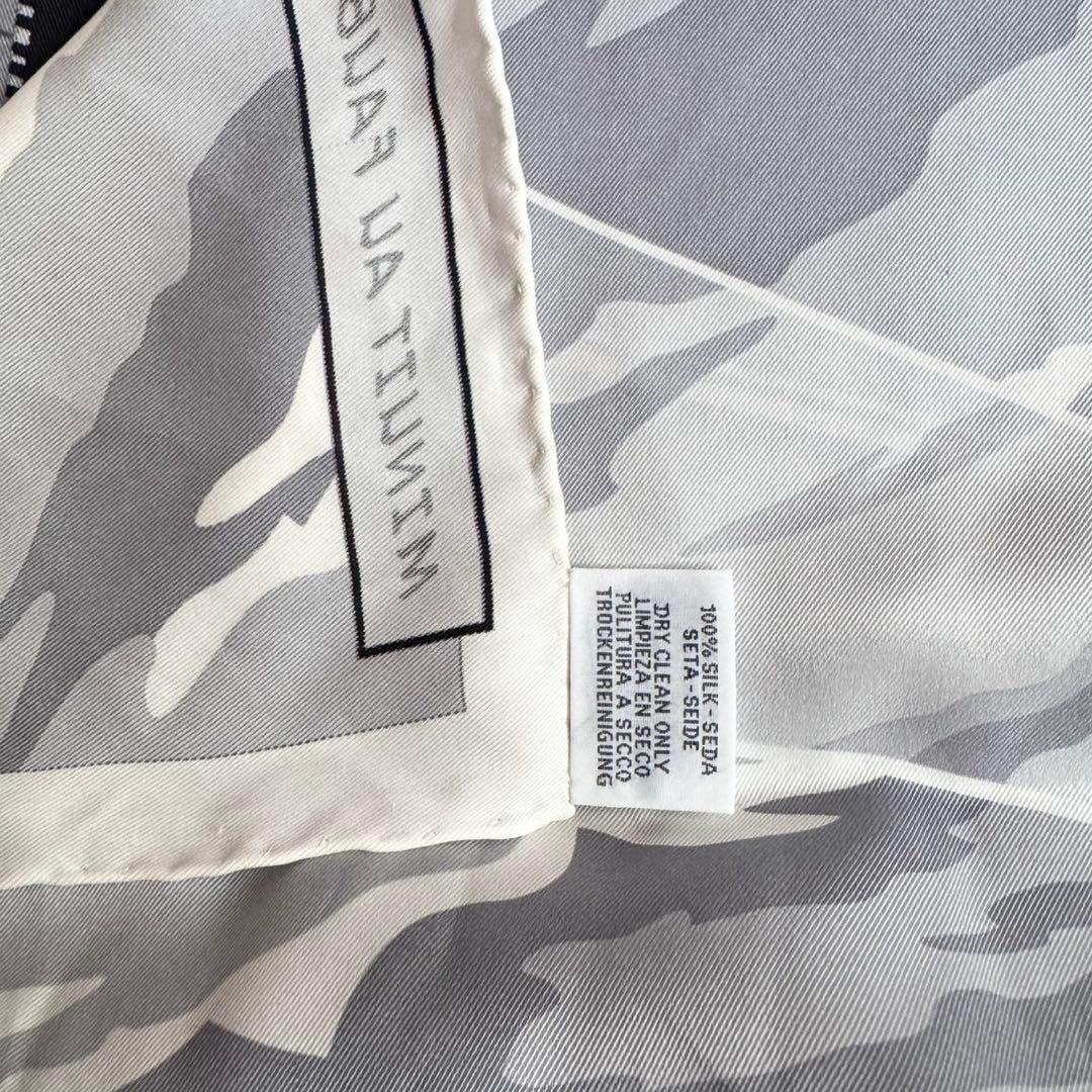 エルメス カレ70 ミッドナイトフォーブル グレー シルク