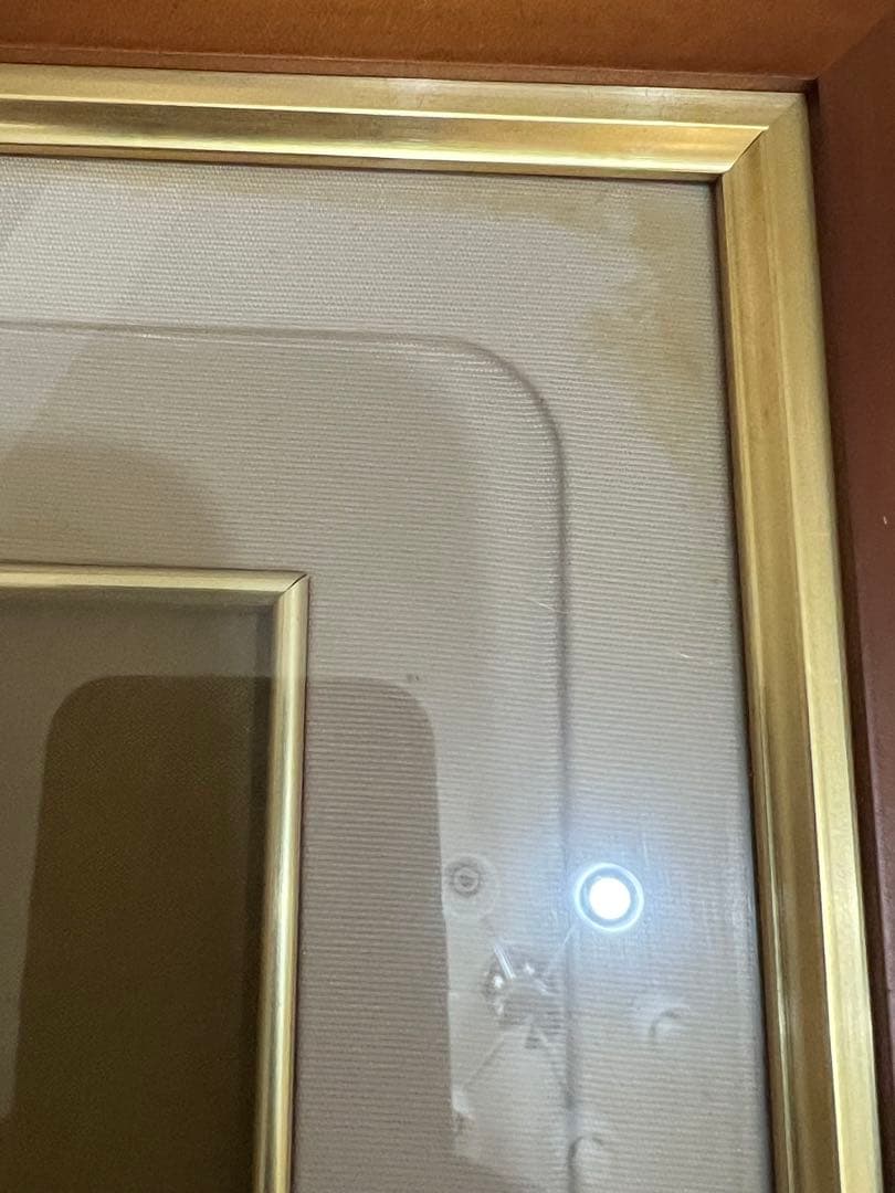 中古　額縁に汚れあり　日本刺繍絵　白鷺　日繍