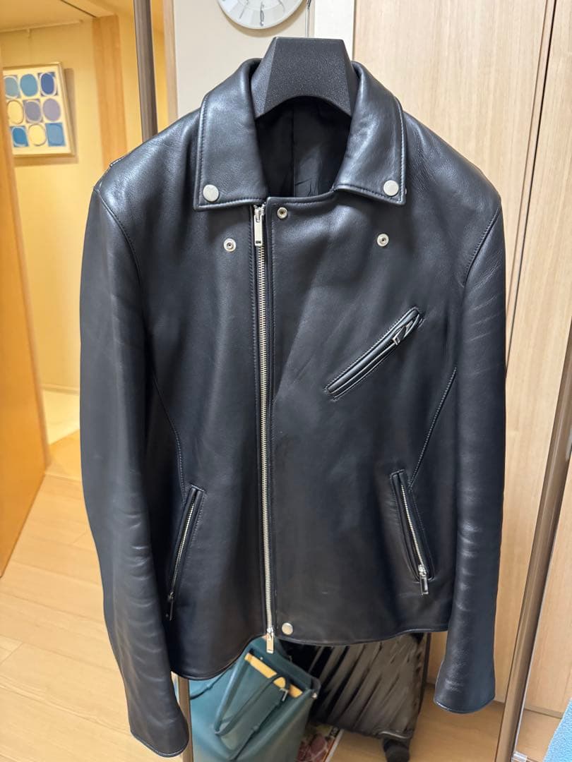 希少サイズ4 STUDIOUS レザー ダブルライダースジャケット　本革