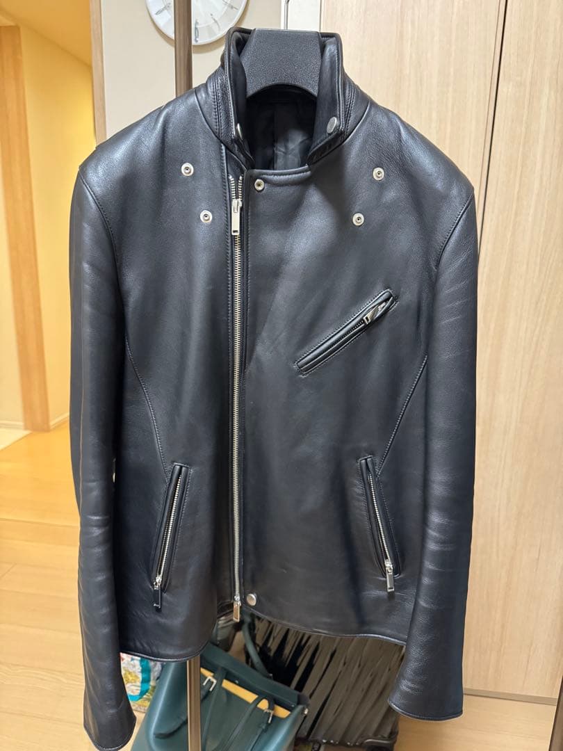 希少サイズ4 STUDIOUS レザー ダブルライダースジャケット　本革