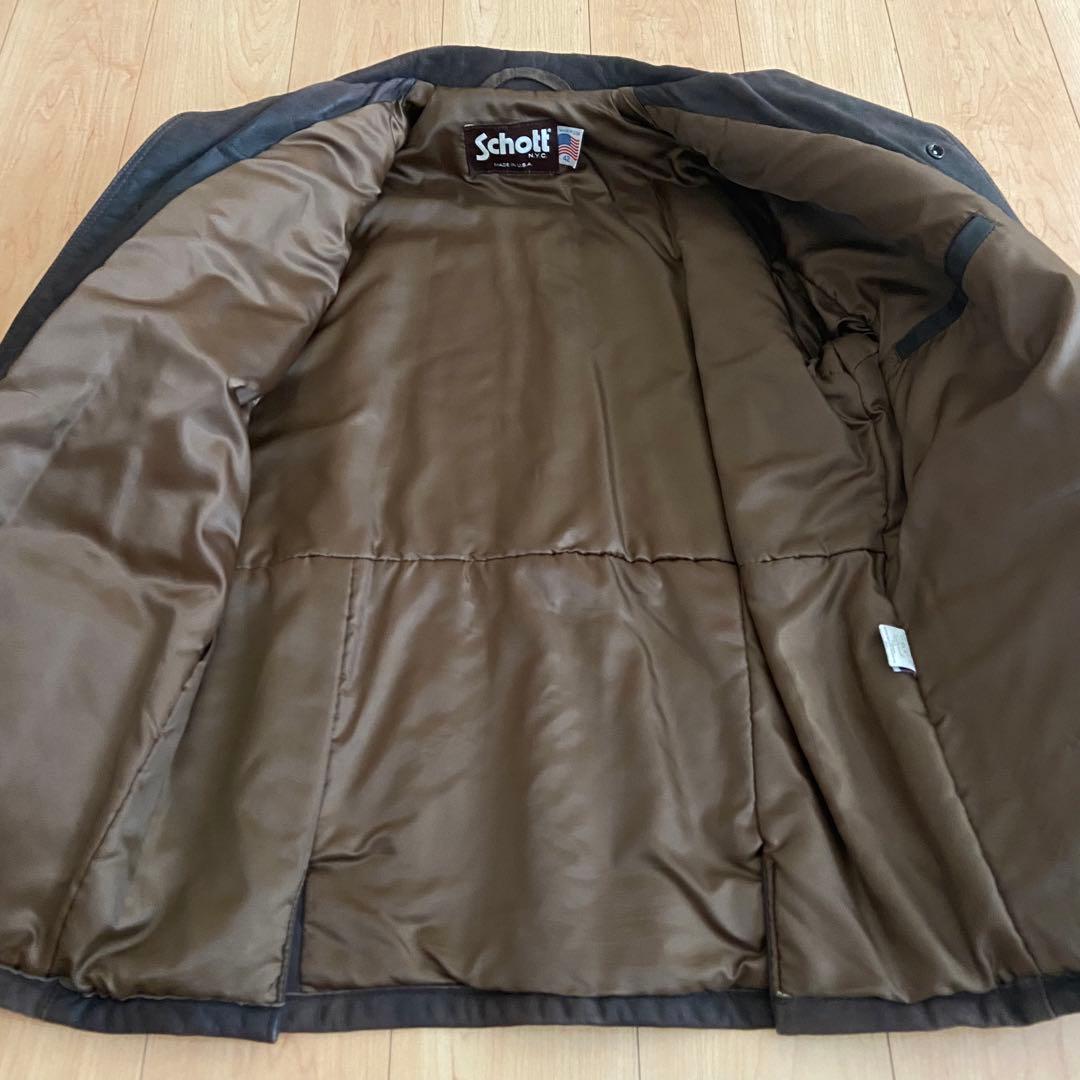 USA製　ショット Schott カーコート　42 ブラウン　レザー