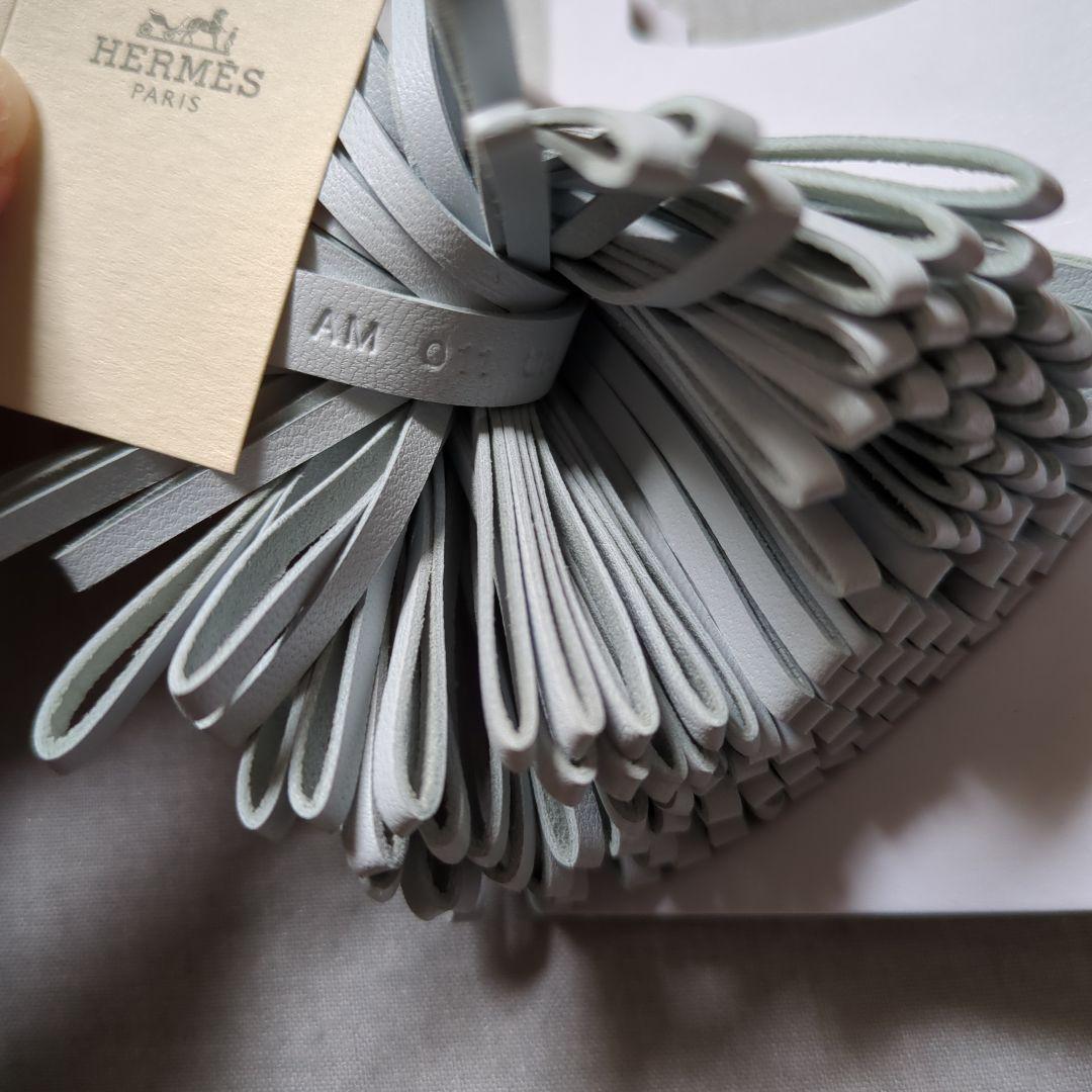 HERMES カルメン　ライトブルー　レザーキーホルダー　エルメス