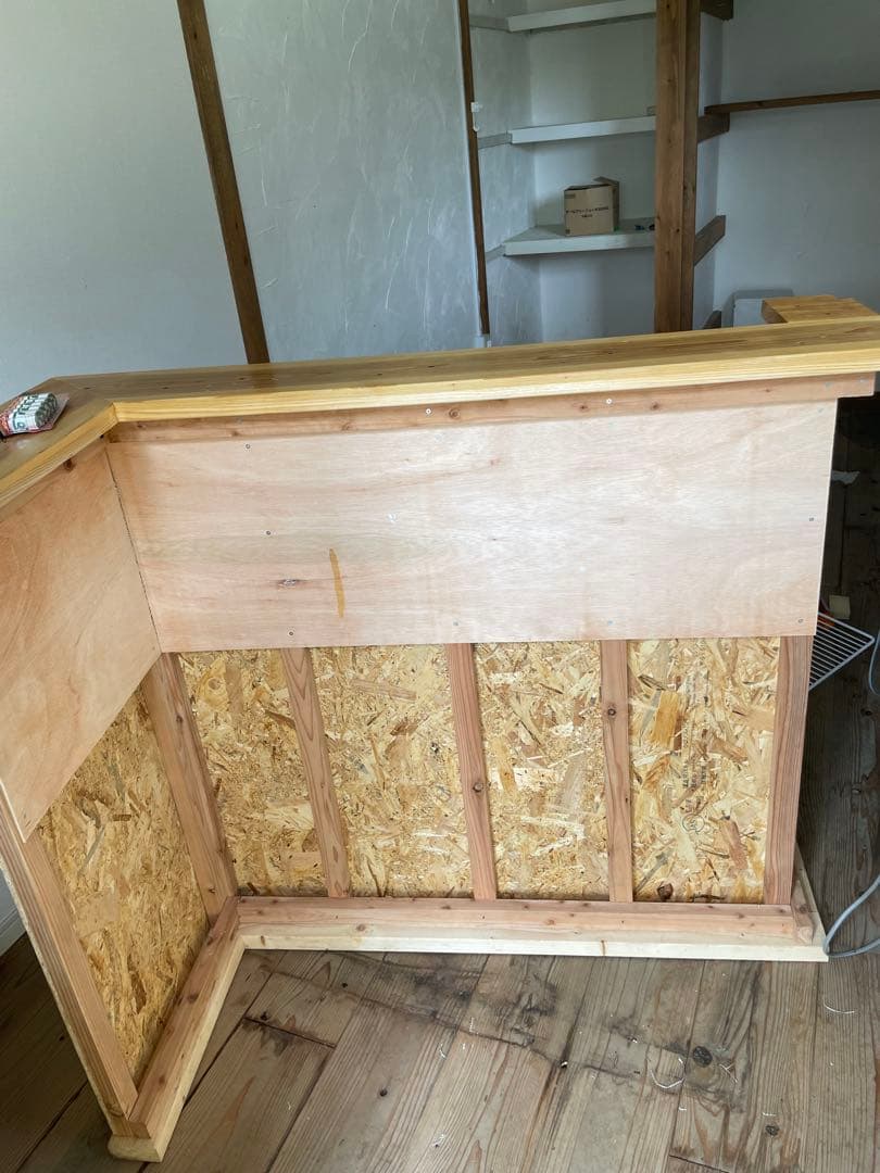 L字型カウンターテーブル ハンドメイド