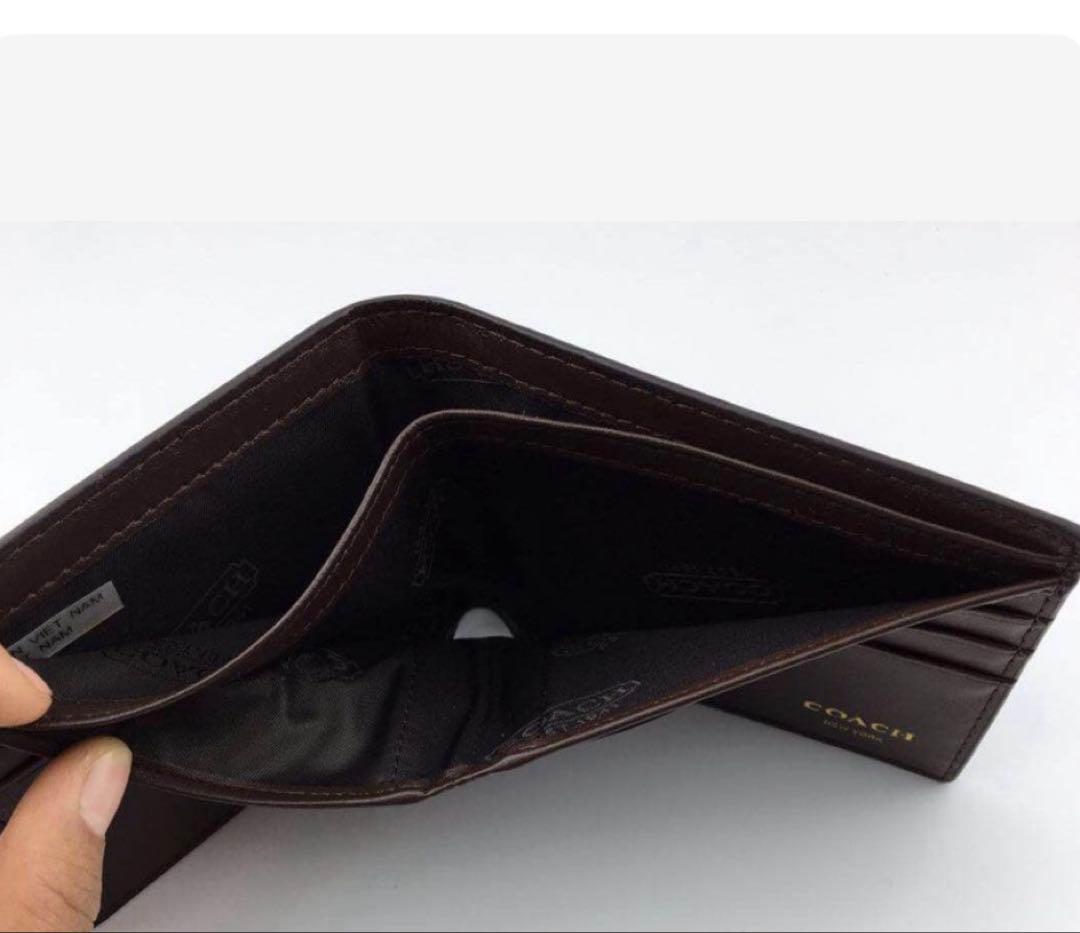 コーチCOACH二つ折り財布メンズブラックシグネチャーロングジップ贈り物　新品