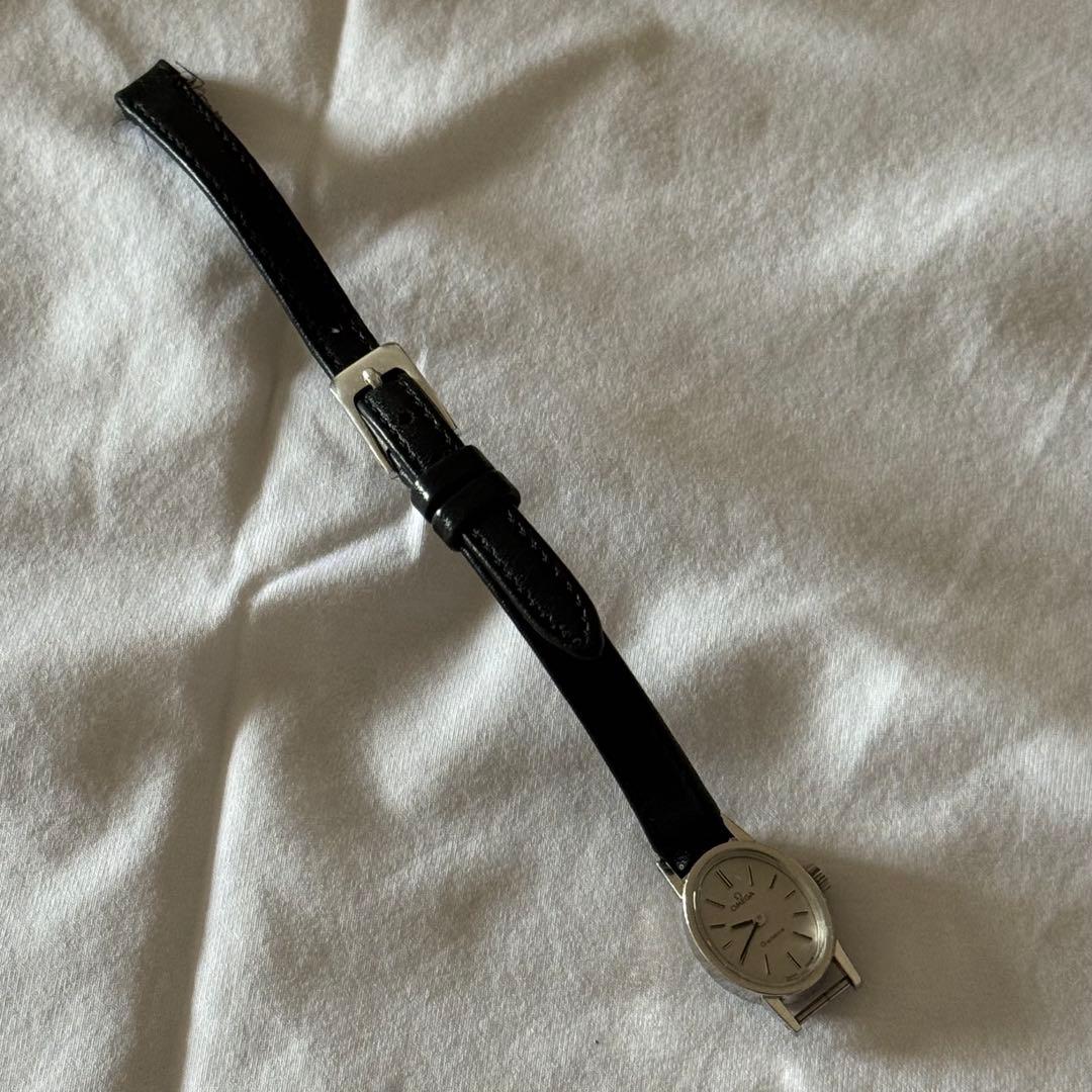 値下げ可　OMEGA Geneve ジュネーブ　楕円形手巻き時計 黒レザーバンド