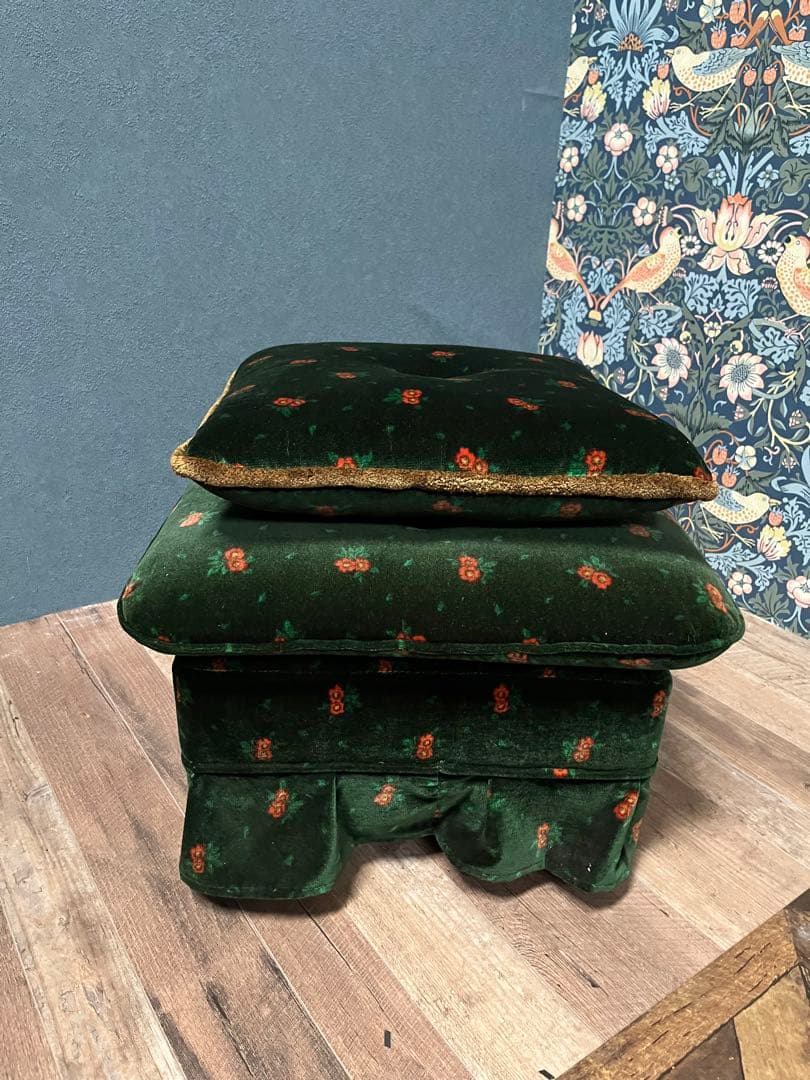 スツール オットマン クッション付 アンティーク インテリア 昭和レトロ 当時物