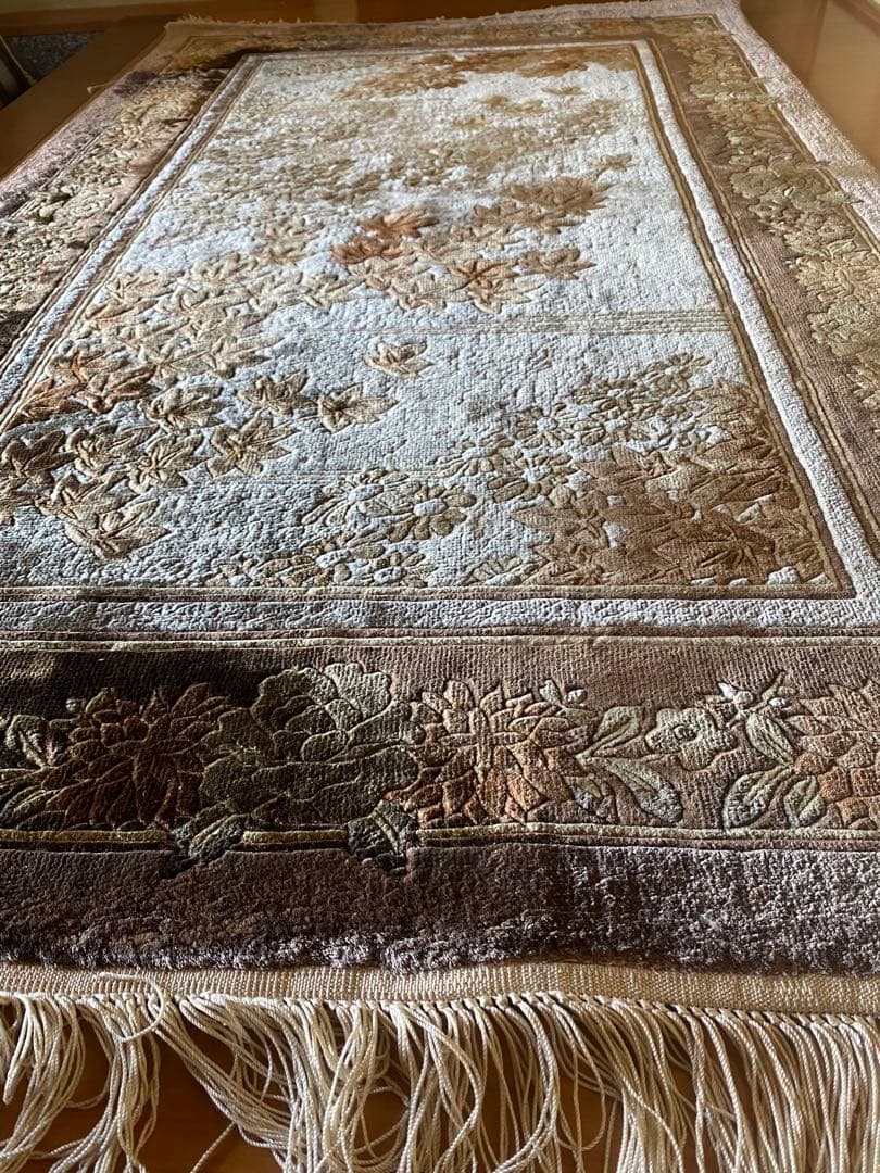 玄関マット　絨毯　中国　シルク