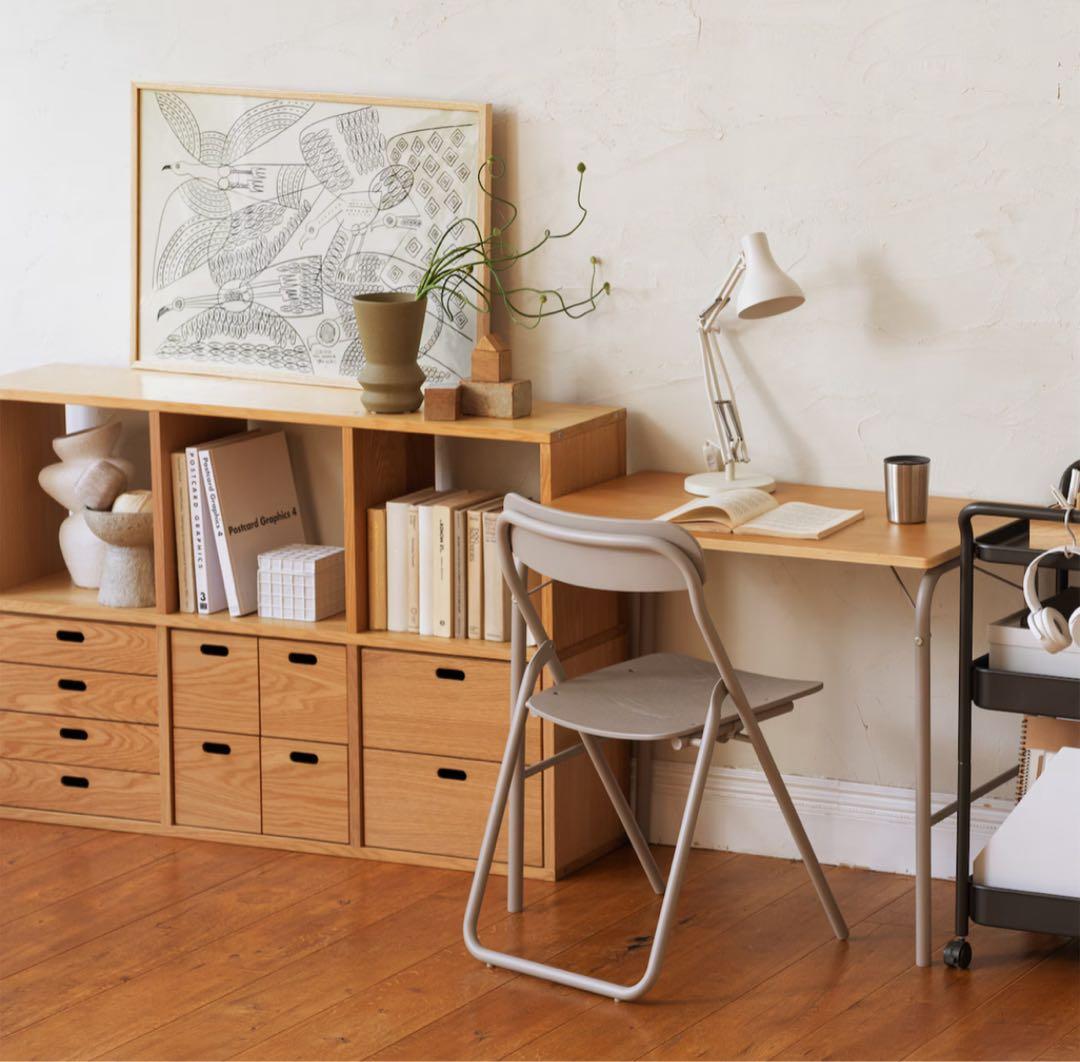 ⭐️超美品⭐️オプション ラタン２個⭐️３段２列⭐️無印良品⭐️スタッキングシェルフ