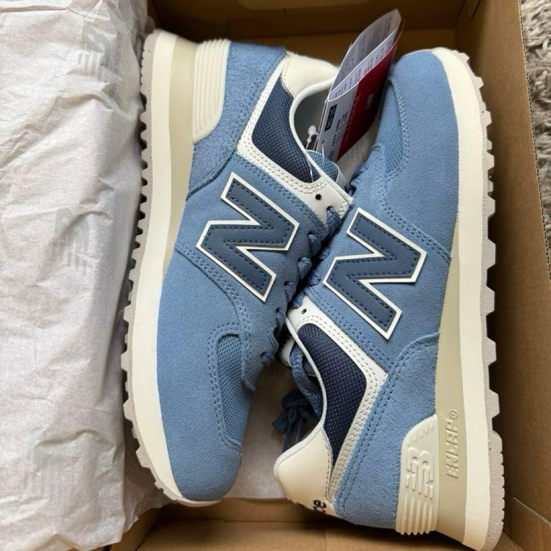 【新品未使用品】ニューバランス574 青 24.0cm 天然皮革 スニーカー