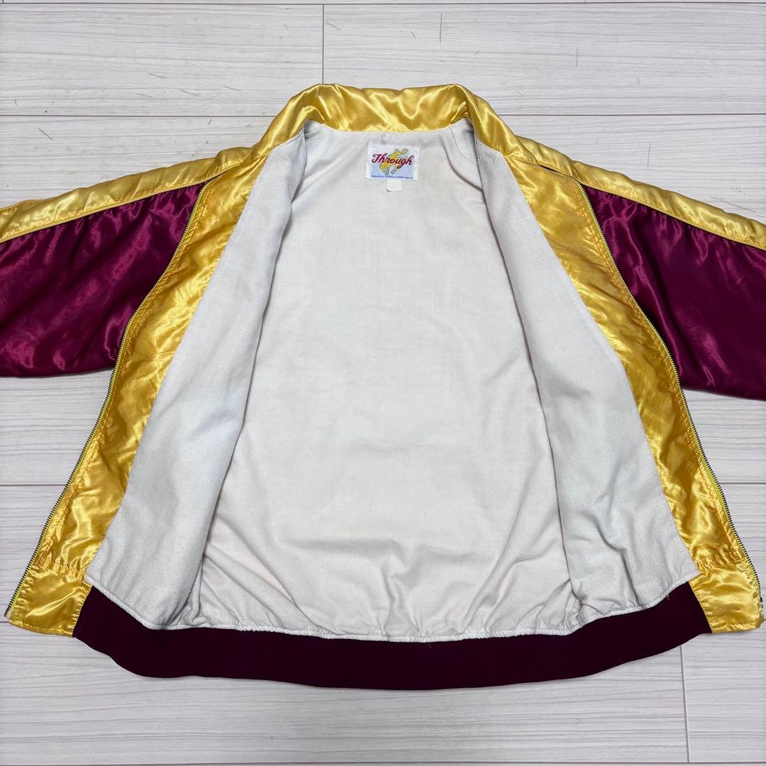 80s ワンダラーズ スカジャン ブルゾン サテン ロカビリー サガラワッペン