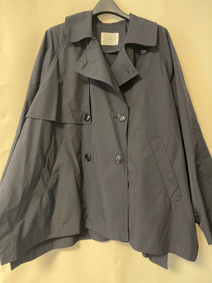 IENA Peポプリンオーバーショートコート ネイビー 36サイズ