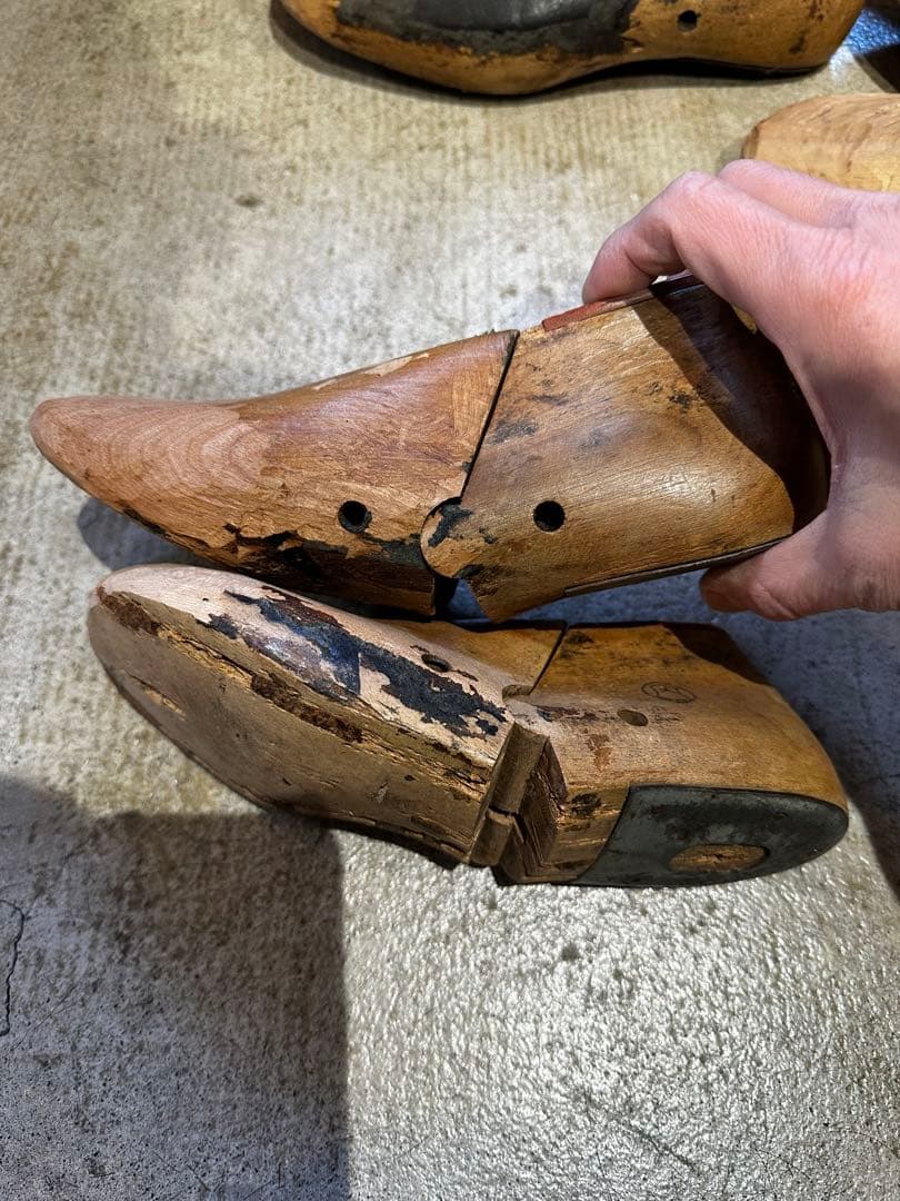 アンティーク 木製 靴 シューズ モールド 型 ビンテージ ディスプレイ
